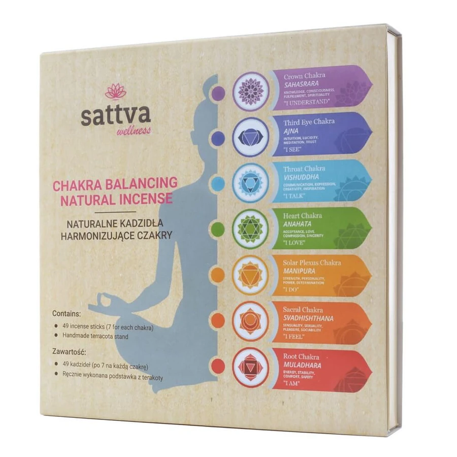 Sattva Chakra Balancing Natural Weihrauch Chakra harmonisierendes Räucherwerk, 49 Stück