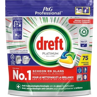 Dreft Platinum All in One capsules pour lave-vaisselle au citron, 75 pièces