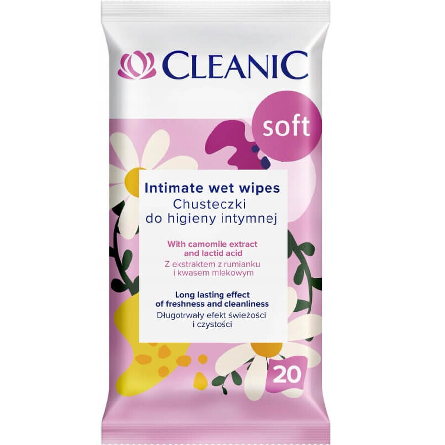 Cleanic Soft intimate hygiene wipes, 20 pieces