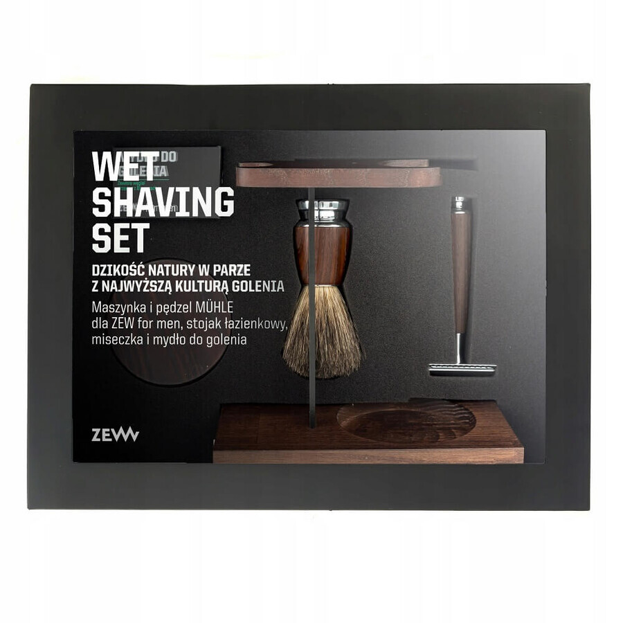 Zew For Men Nassrasur-Set Rasiermesser + Pinsel + Schale + Ständer + Seife 85ml