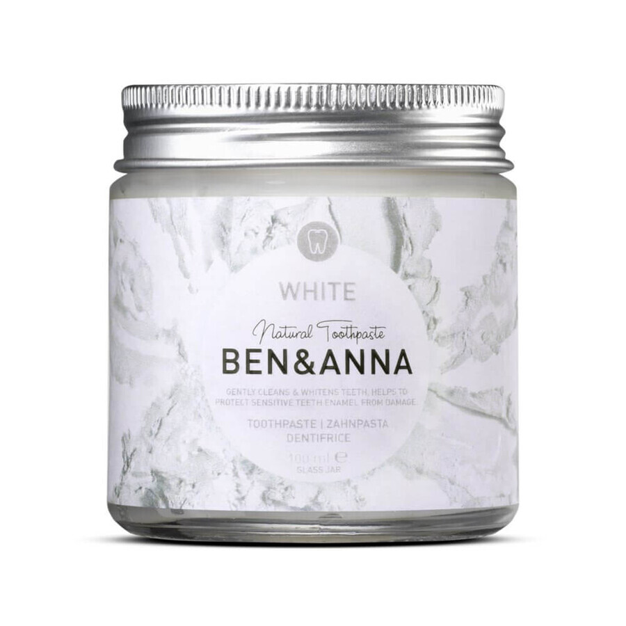 Ben amp; Anna Natuurlijke whitening tandpasta wit, 100 ml