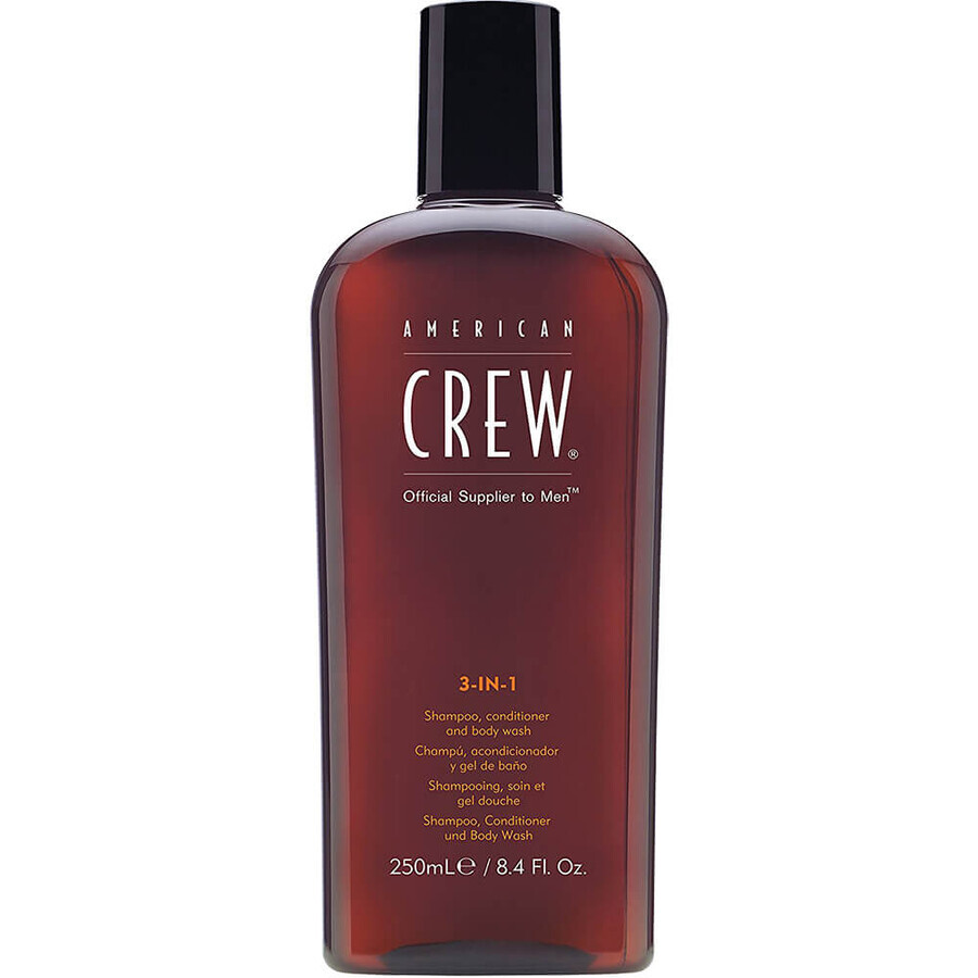 Boutique American Crew 3in1 Shampooing, après-shampooing et gel douche Shampooing, après-shampooing et gel douche, 250ml American Crew 3in1 Shampooing, après-shampooing et gel douche Shampooing, après-shampooing et gel douche, 250ml
