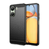 Case Carbon Case for Xiaomi Redmi 13c flexible silicone carbon case - black