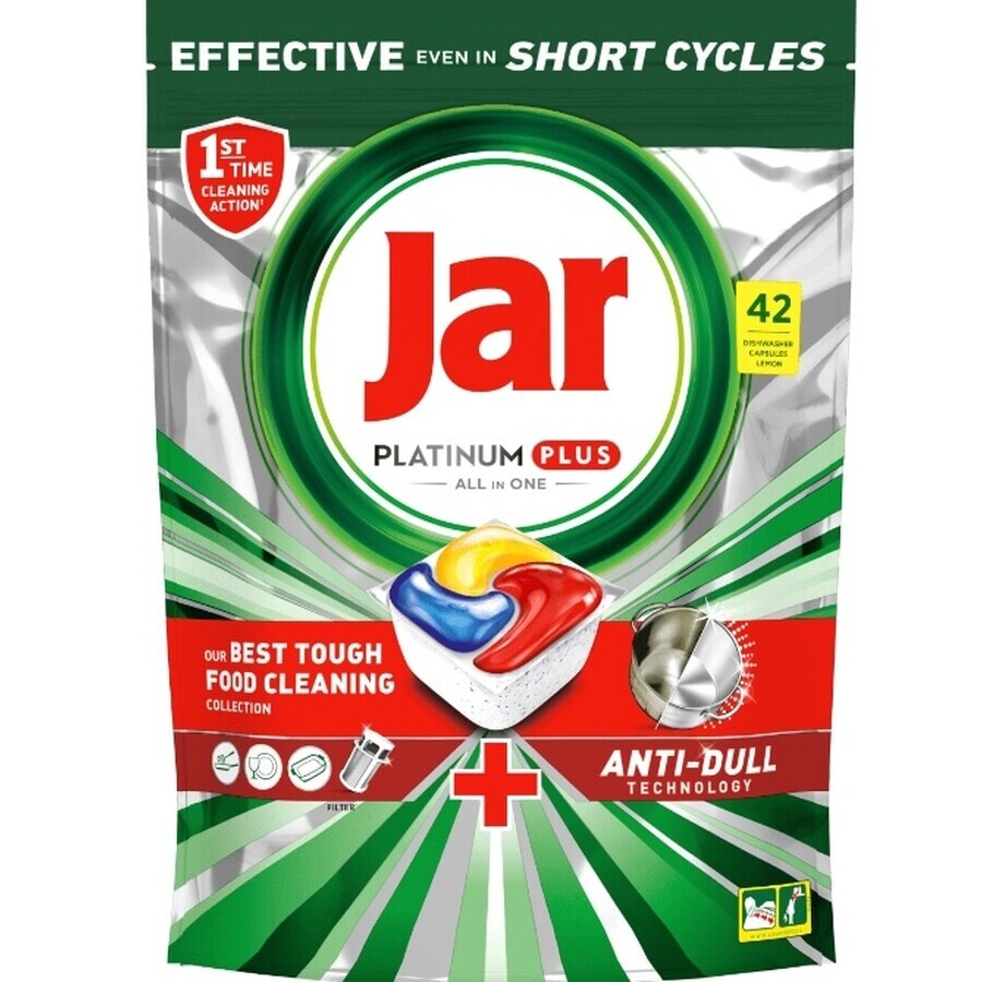 Jar Platinum Plus All in One Citroen Vaatwasser capsules, 42 stuks