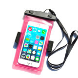Waterproof armband PVC phone case - pink