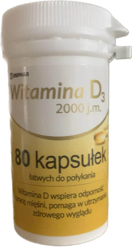 Vitamin D3 2000 IU, 80 capsules
