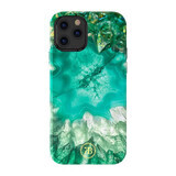 Kingxbar Agate Series elegant agat imprimat caz iPhone 12 mini verde