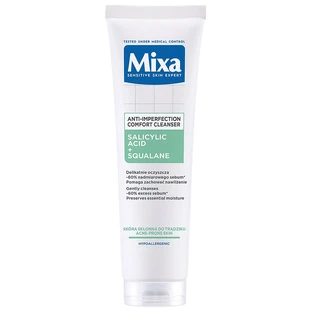Mixa Comfort Cleanser Gesichtsreinigungsgel gegen Hautunreinheiten Salicylsäure + Squalan, 150 ml