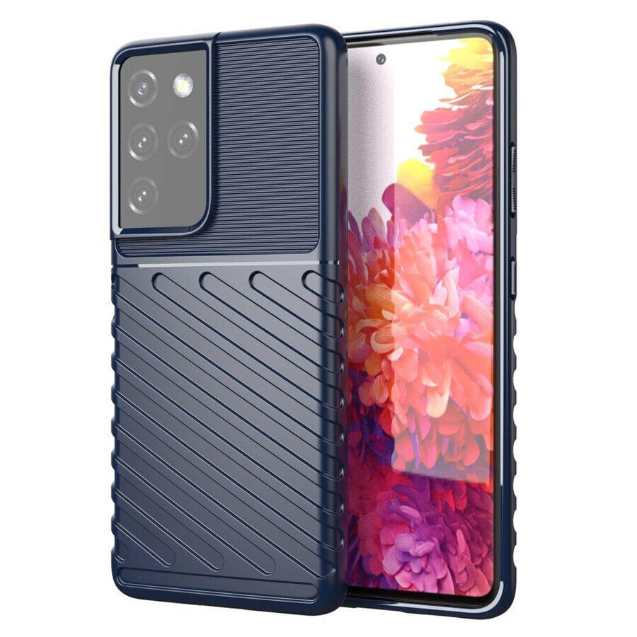 Thunder Case carcasă flexibilă blindată pentru Samsung Galaxy S22 Ultra albastru