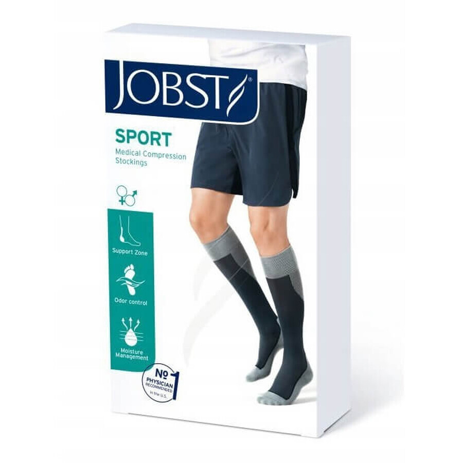 Jobst Sport chaussettes pour genoux 15-20 mmHg gris AD S