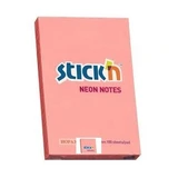 Stick'n, Selbstklebender Notizblock, 100 Blatt pink neon