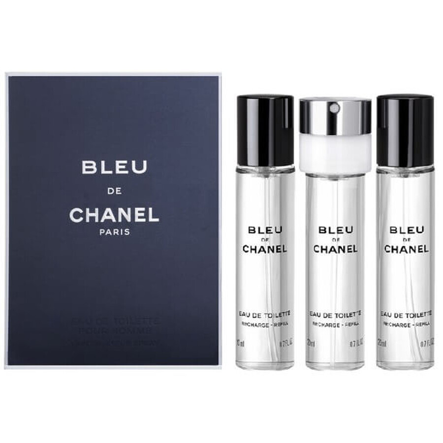 Chanel Bleu de Chanel Pour Homme Apă de toaletă + rezerve 3x20 ml