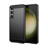 Case for Carbon Case Samsung Galaxy S24+ flexible silicone carbon case - black