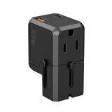 Choetech PD6038 USB-C USB-A PD 20W USA EU UK AU travel charger - black.