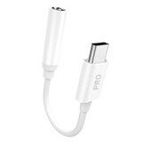 Dudao adaptor audio adaptor pentru căști de la USB tip C la 3,5 mm mini jack alb (L16CPro alb)