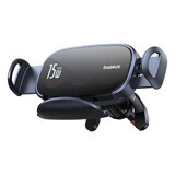 Baseus LightChaser BS-CM029 support de voiture avec chargeur inductif à triple bobine - noir