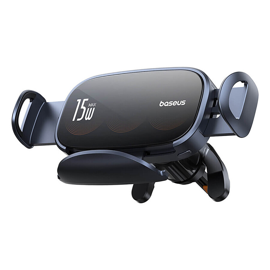 Baseus LightChaser BS-CM029 support de voiture avec chargeur inductif à triple bobine - noir