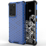 Honeycomb case armored cover with gel frame Samsung Galaxy S22 Ultra blue