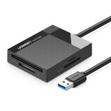 Ugreen CR125 30231 Lecteur de cartes mémoire SD / micro SD / CF / MS avec câble USB 3.0 1m - noir