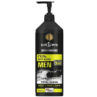 Dalas Men gel de ducha 3en1 Total Clean, 1000g