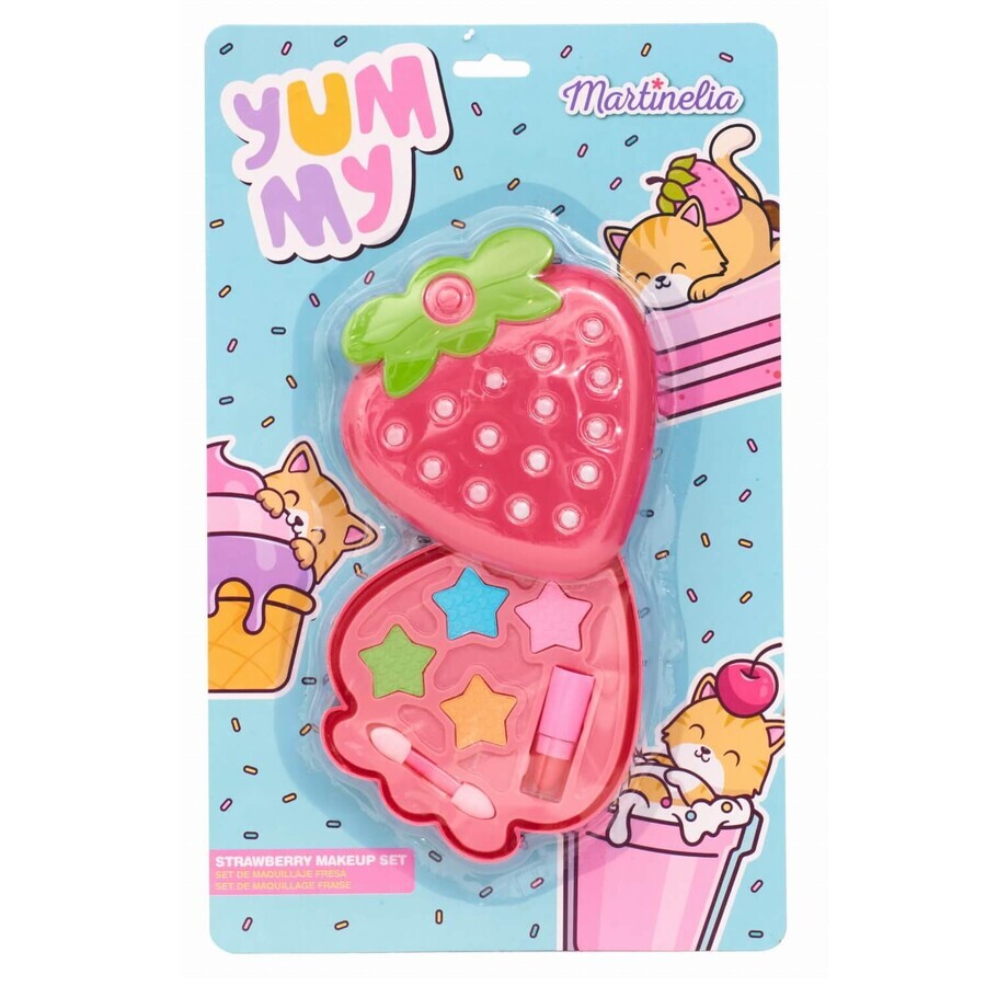 Martinelia Yummy Strawberry Lidschatten-Palette + Mini-Lippenstift + Applikator