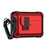 Husă Armour Pro pentru Airpods 4 cu carabină - roșu