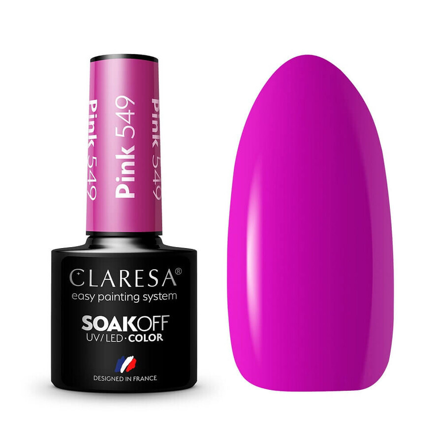 Claresa Soak Off UV/LED Pink Hybrid Varnish 549, 5 g