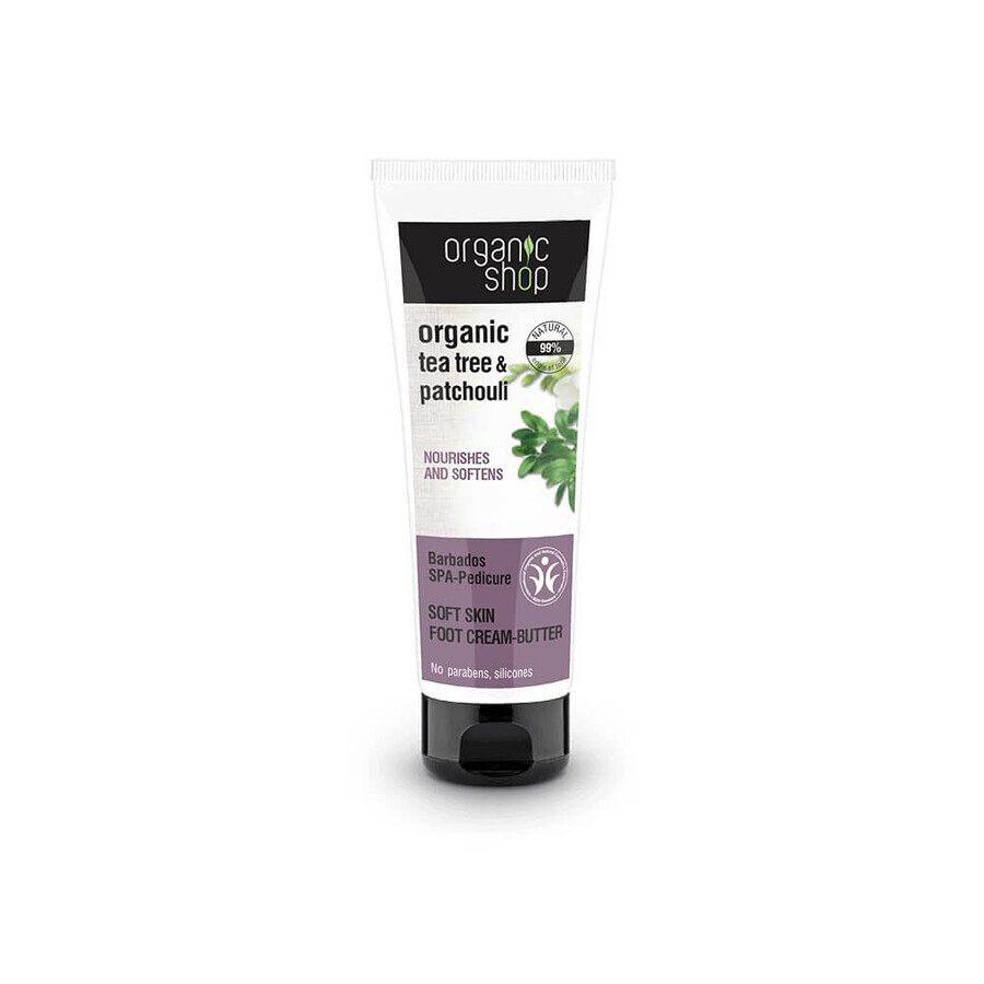 Boutique Organic Shop Crème pour les pieds à l'arbre à thé et au patchouli, beurre, 75 ml Organic Shop Crème pour les pieds à l'arbre à thé et au patchouli, beurre, 75 ml