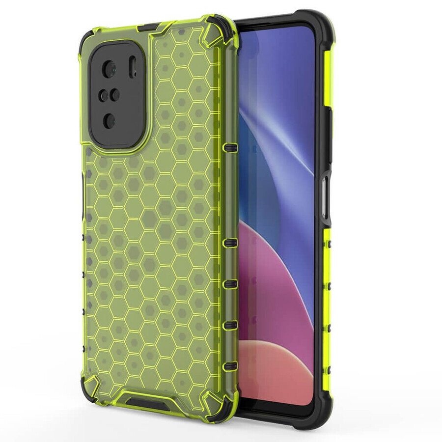 Honeycomb caz armat cu cadru de gel Xiaomi Redmi K40 Pro + / K40 Pro / K40 / Poco F3 verde