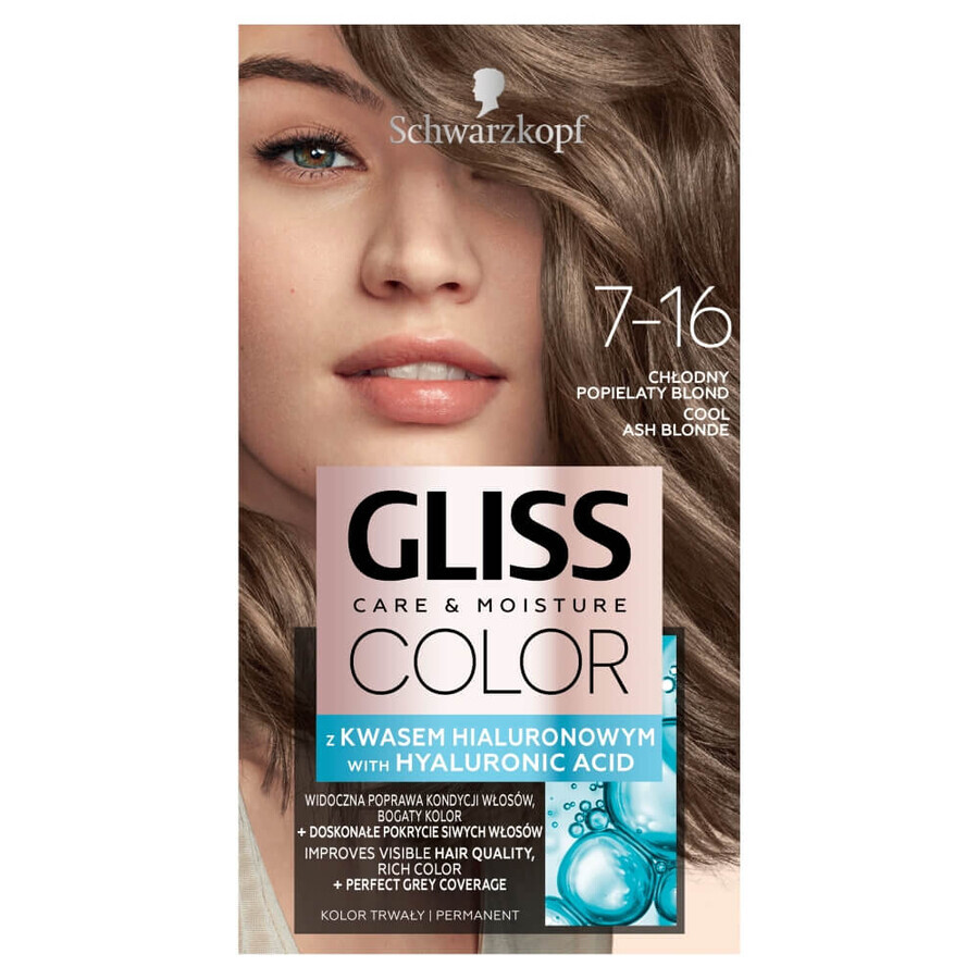 Gliss Coloración Permanente 7-16 Rubio Ceniza Frío