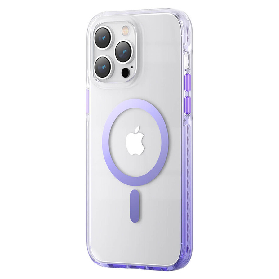 Kingxbar PQY Ice Crystal Series magnetische Hülle iPhone 14 Plus MagSafe lila