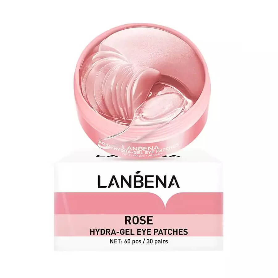 Almohadillas oculares Lanbena Rose Hydrogel con extracto de rosa, 60 unidades