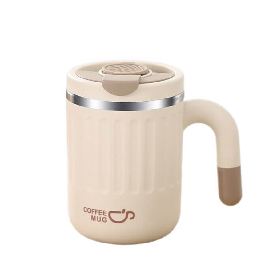 Ecarla Kaffeetasse Thermobecher mit Strohhalm Creme.