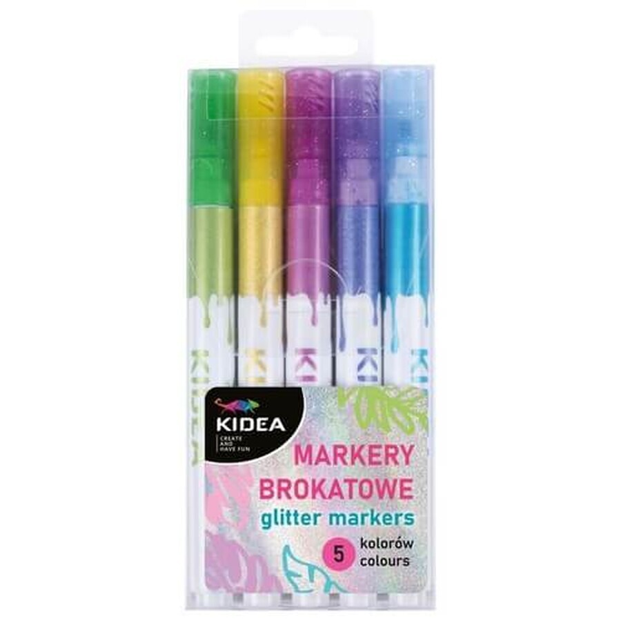 Glitter markers 5 colors