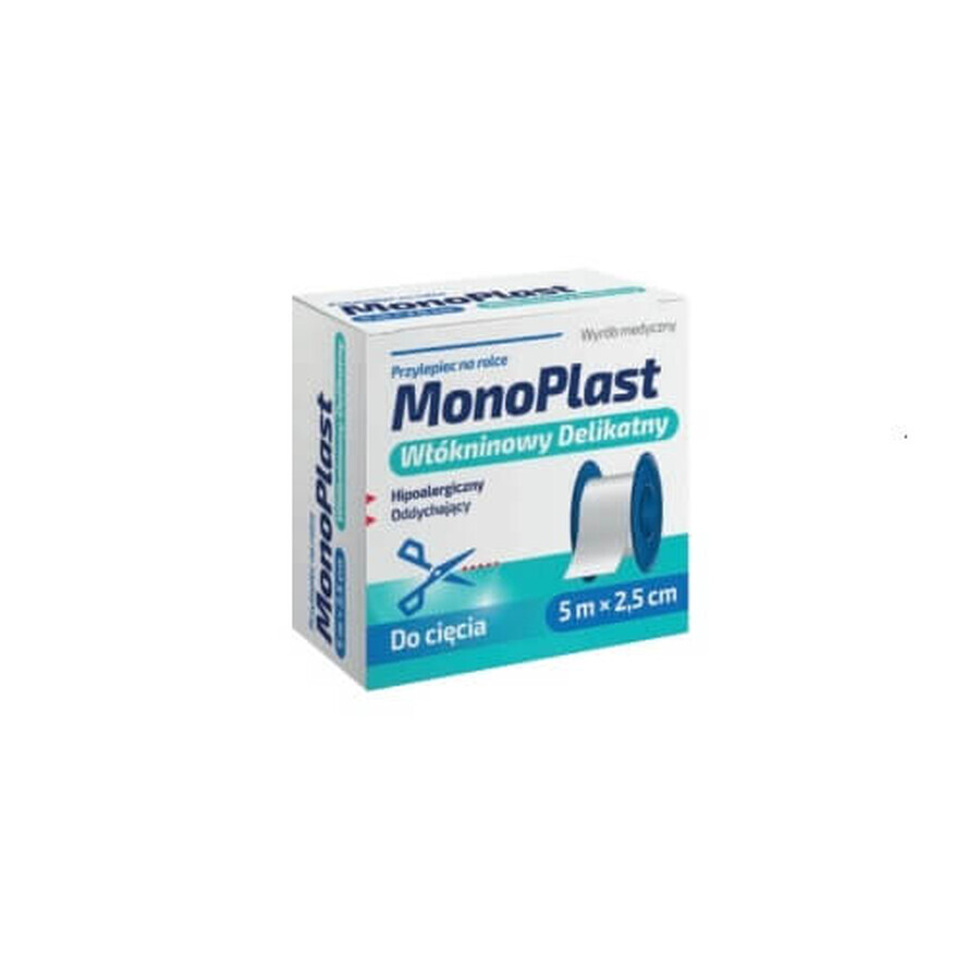 MonoPlast, adhésif fin non tissé, 5m x 1.25cm