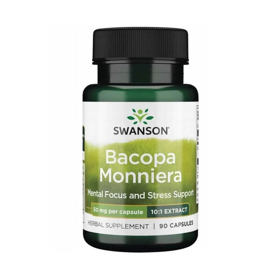 Swanson Bacopa Monniera 10:1 Extrakt, 90 Kapseln