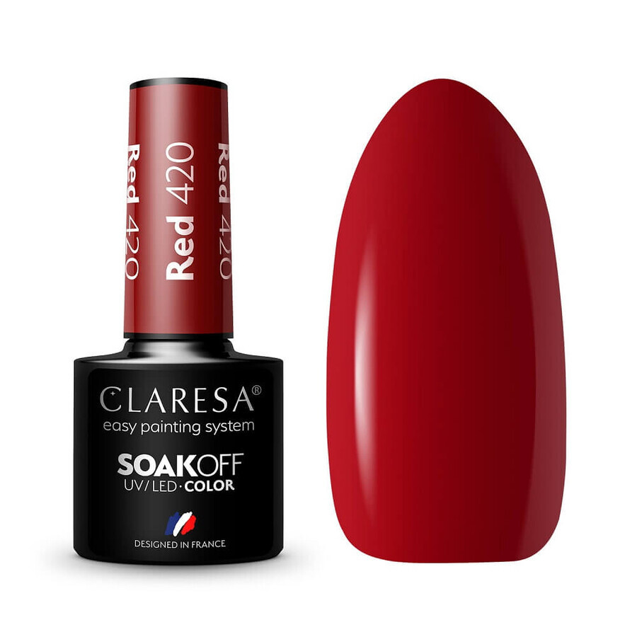 Claresa Soak Off UV/LED Red Hybrid Varnish 420, 5 g