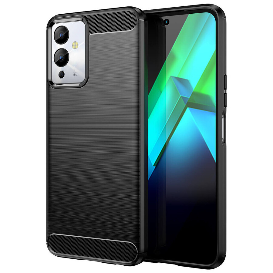Carbon caz pentru Infinix Notă 12i silicon flexibil carbon caz negru