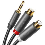 Adaptateur audio Ugreen jack 3.5mm mâle vers 2xRCA femelle câble 0.25m gris (AV109)