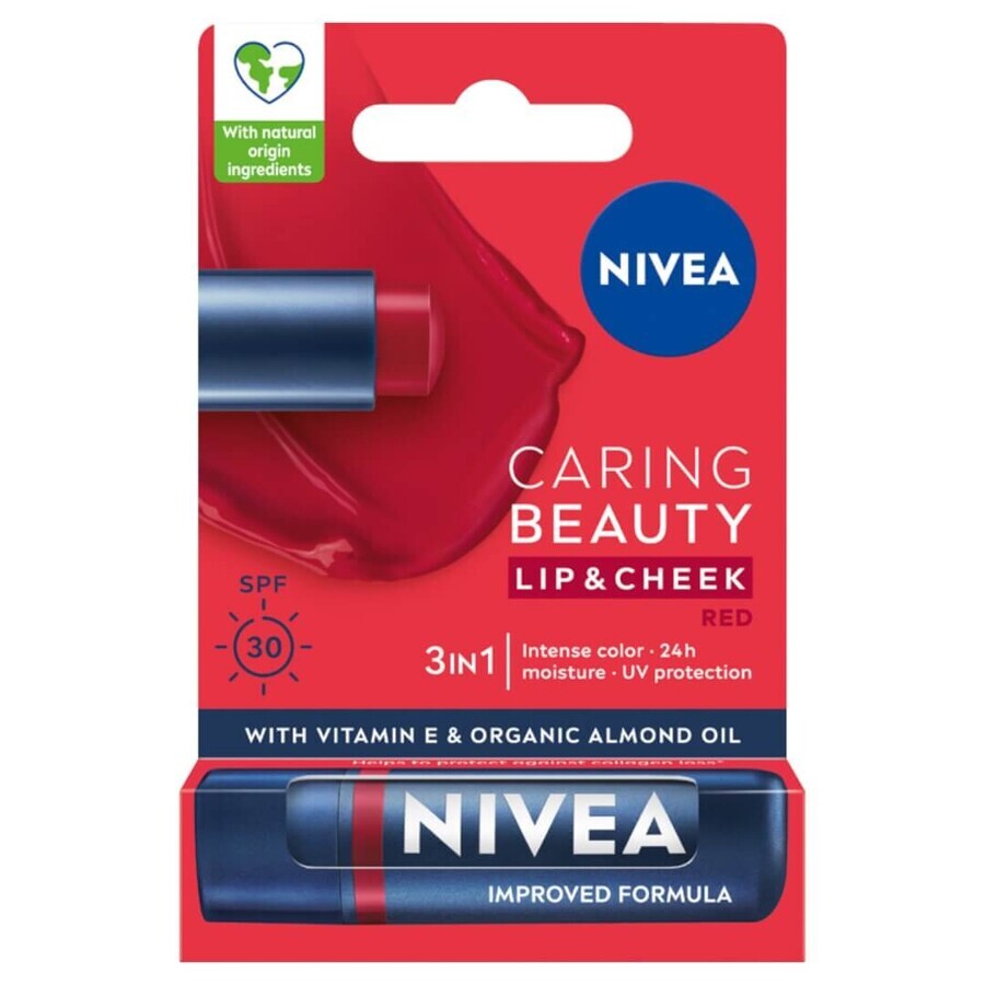 Winkel op Nivea Lipverzorging 3-in-1 Rood, 4,8 g Nivea Lipverzorging 3-in-1 Rood, 4,8 g