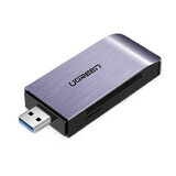 Cititor de carduri Ugreen SD / micro SD / CF / MS pentru USB 3.0 gri (50541)