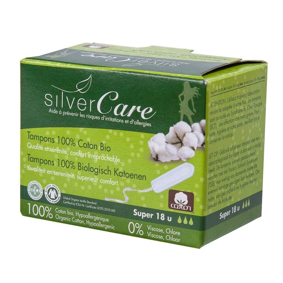 Boutique Masmi Super tampons en coton biologique sans applicateur, 18 pièces Masmi Super tampons en coton biologique sans applicateur, 18 pièces