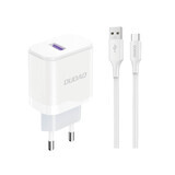 Dudao A20EU încărcător de rețea USB-A 18W - alb + cablu USB-A - USB-C