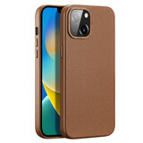 Dux Ducis Grit lederen hoesje voor iPhone 14 elegante kunstlederen hoes (compatibel met MagSafe) bruin