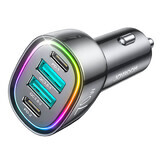 Chargeur de voiture Joyroom 70W avec 4 ports : 2 x USB C, 2 x USB noir (JR-CL29)