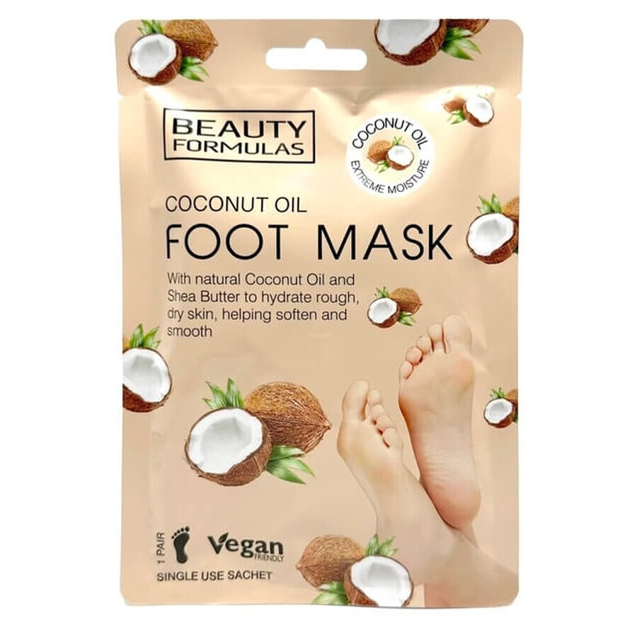 Cumpără Beauty Formulas Mască pentru picioare cu ulei de nucă de cocos, 1 pereche Beauty Formulas Mască pentru picioare cu ulei de nucă de cocos, 1 pereche
