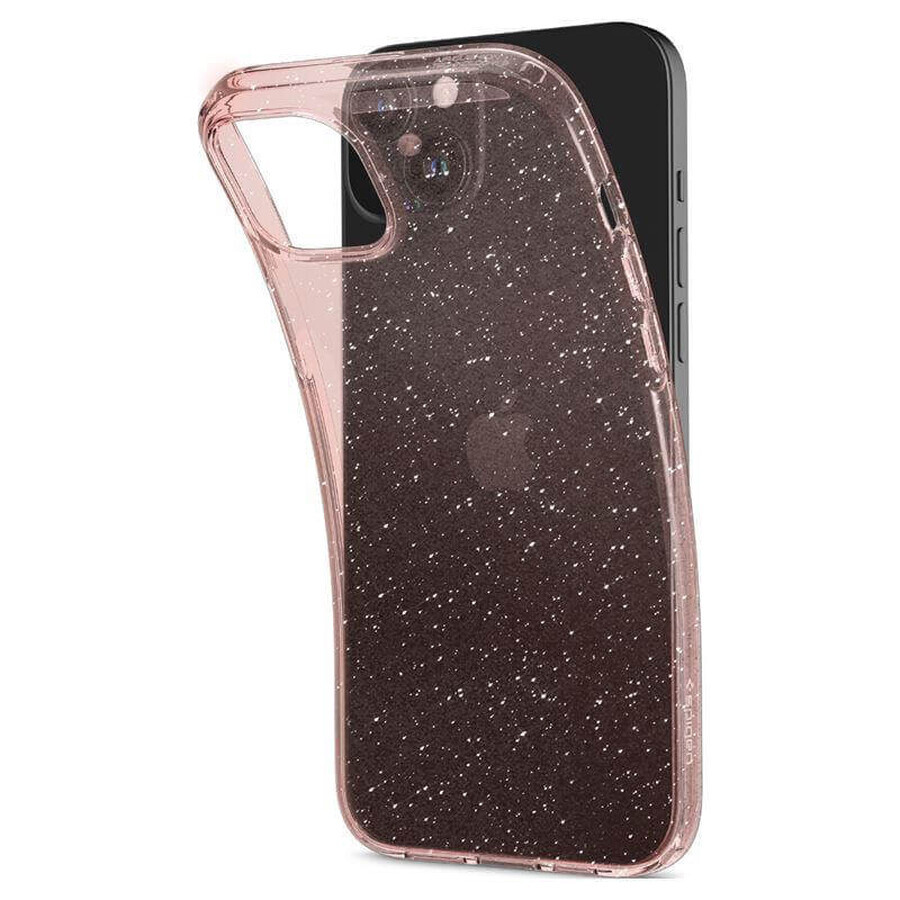 Carcasă Spigen Liquid Crystal Glitter pentru iPhone 15 Plus - roz translucid