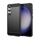 Etui Carbon Case pour Samsung Galaxy S24 étui carbone en silicone flexible - noir