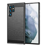 Carbon Case case Samsung Galaxy S23 Ultra flexible silicone carbon case black
