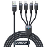 Joyroom Multi-Use Series S-A18 4in1 USB-A - USB-C / USB-C / Lightning / micro USB cable 1.2m - noir